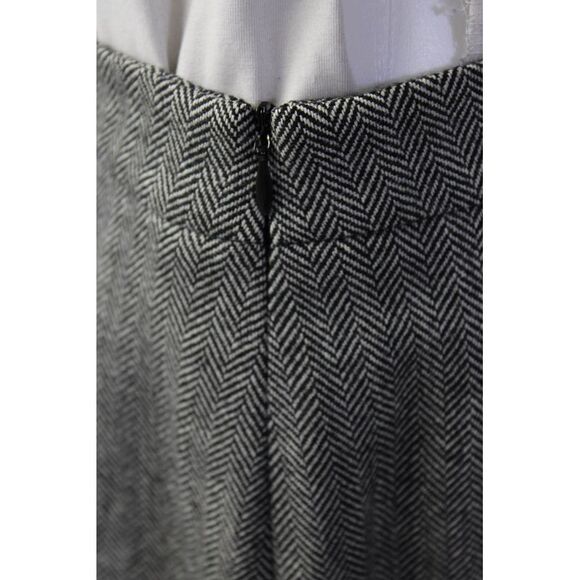 F. by Faconnable Womens Wool Striped Side Zipped Pencil Skirt Black Size 10 - Picture 3 of 7